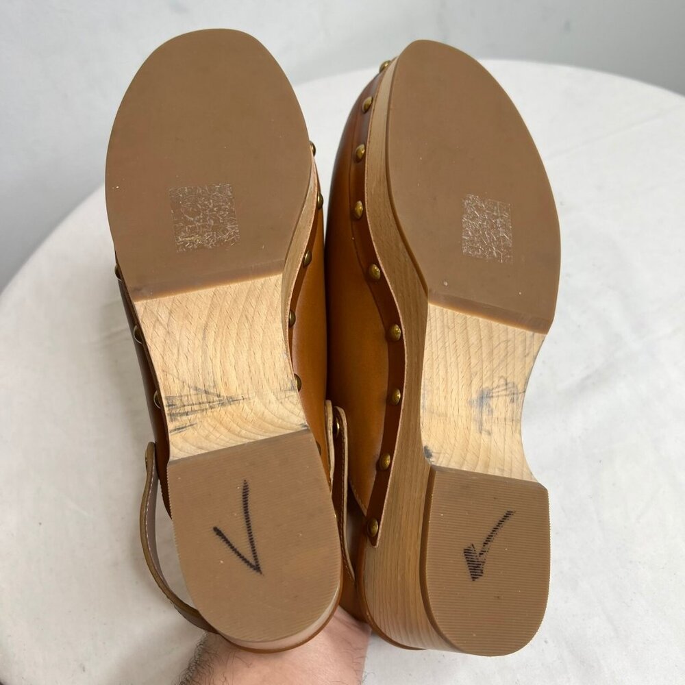 J.Crew $198 Convertible Leather Clogs Rich Oak Size 9.5 BA188 - Picture 9 of 9